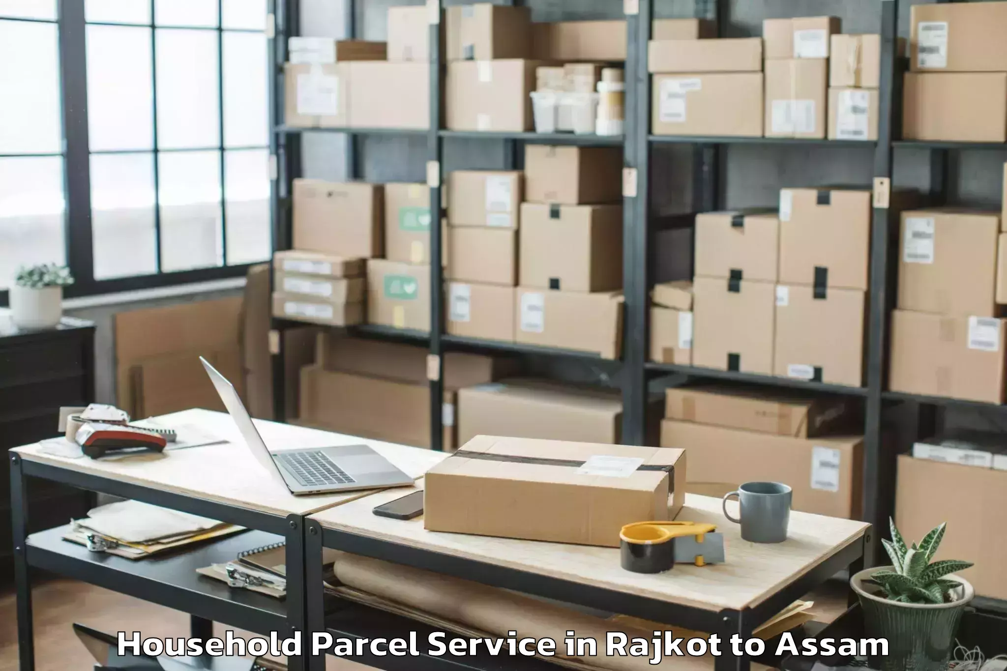 Book Rajkot to Bijni Pt Household Parcel Online